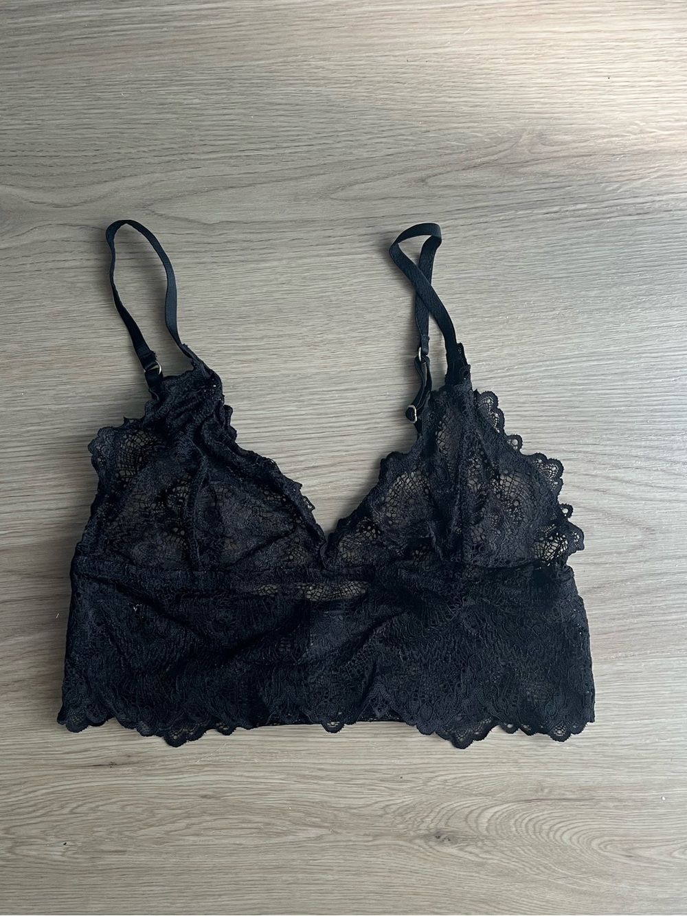 Understatement Black Lace Bralette Longline Bra Top